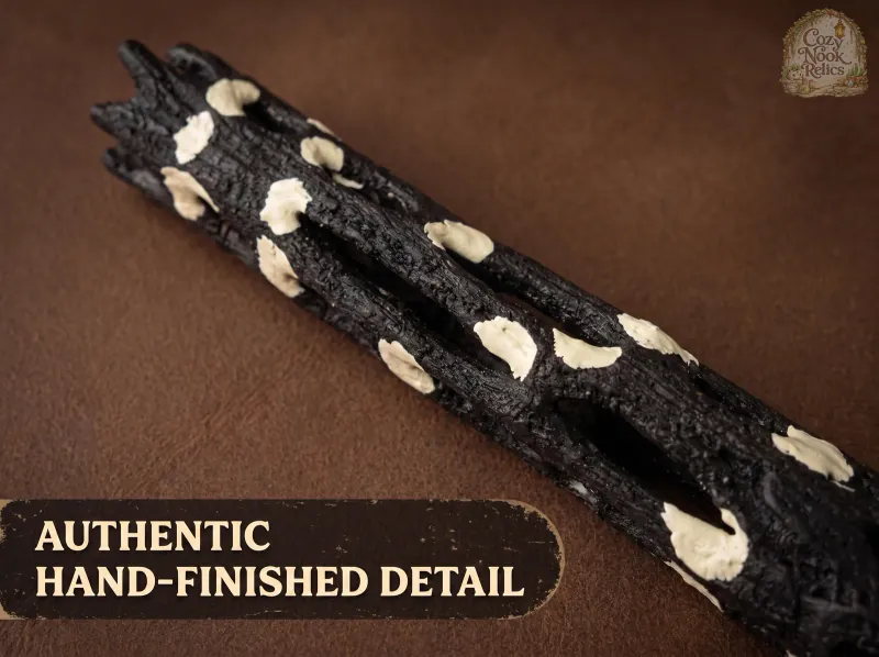 Close-up of the hand-painted detail on a wood One Wish Willow